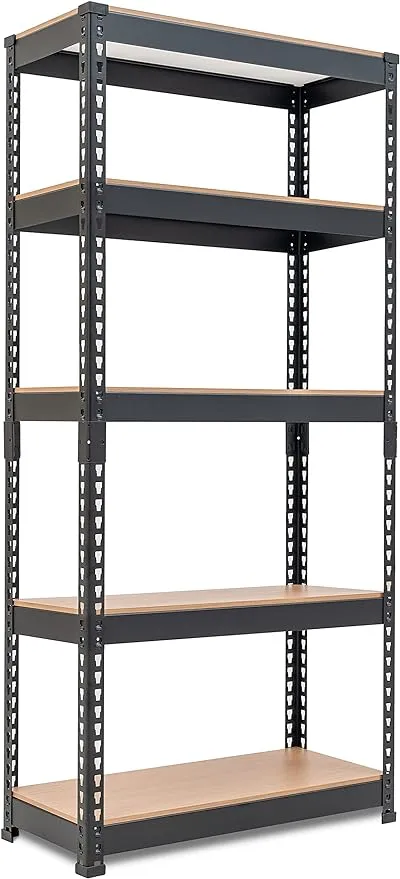 HOMEDANT 5 Tier Laminated Metal Shelving Unit Adjustable Garage Storage Utility Rack Heavy Duty Shelves Organization Multipurpose Shelf