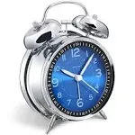 Peakeep Loud Alarm Clock for Heavy Sleepers Adults, Metal 4 Inches Twin Bell Battery Operated Alarm Clocks for Bedrooms