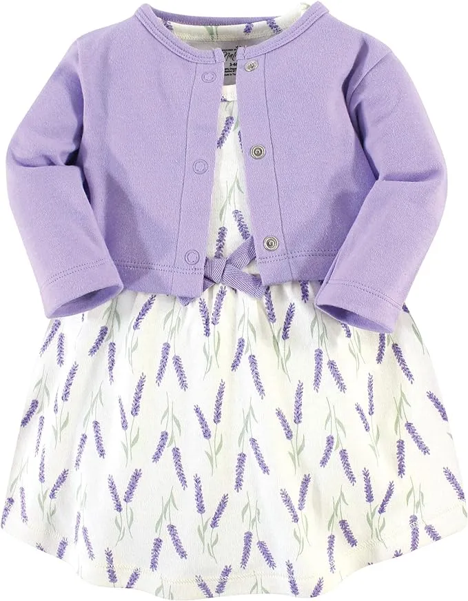 Touched by Nature Baby Girl Organic Cotton Dress and Cardigan