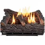 Duluth Forge Ventless Dual Fuel Gas Log Set - 22 in. Winter Oak, 32,000 BTU, Thermostat Control - Model#DLS-DF22T