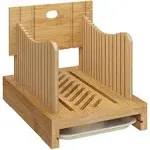 Bamboo Bread Slicer for Homemade Bread,Adjustable Width Bread Slicing Guides A Home