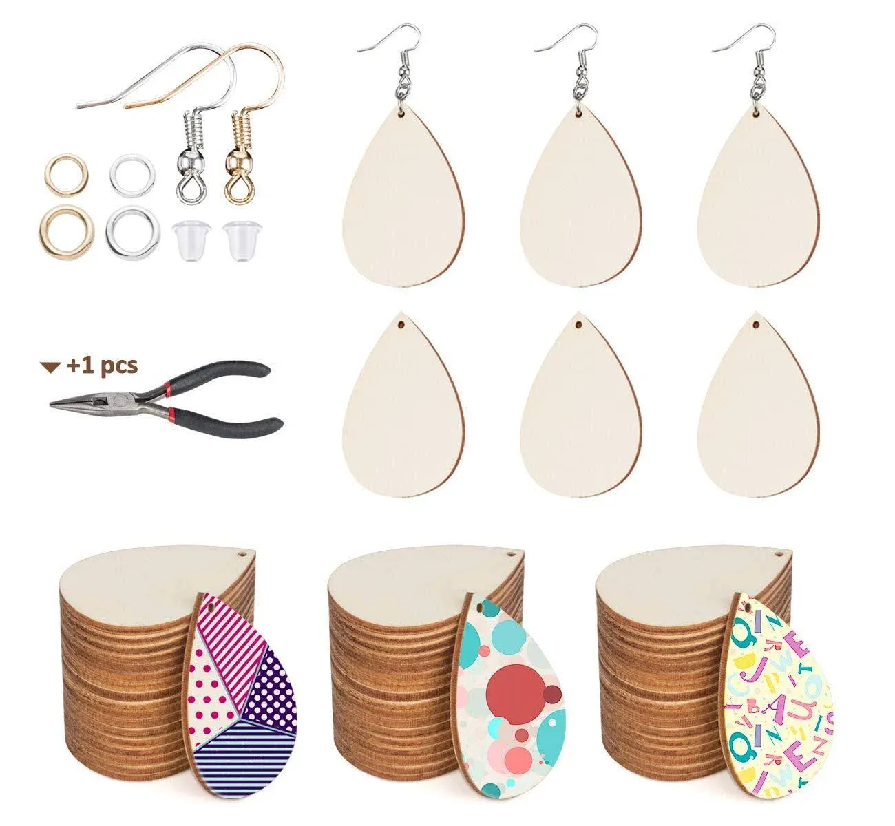 100pcs Sublimation Teardrop Earrings Blanks