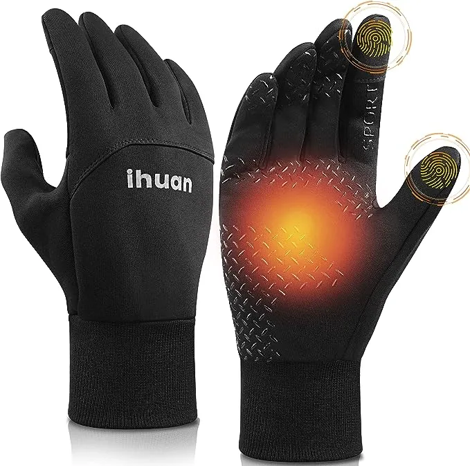 Winter Gloves for Men and Women - Waterproof Warm Glove for Cold Weather Thermal Gloves with Touch Screen Finger for Workout Running Cycling Bike Bla