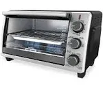 DENT - Black + Decker Toaster Oven 4 Slice 4 Cooking Functions Bake Broil