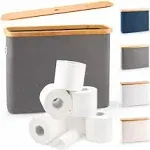 Lonbet - Grey Toilet Roll Storage - Toilet Paper Basket - The Ultimate Bathroom Storage Unit - Bamboo Small Storage Basket, Toilet Paper Holder Basket