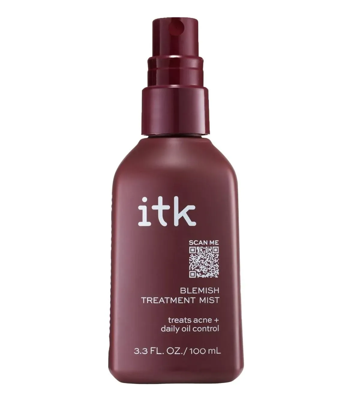 ITK Salicylic Acid Blemish Mist Acne Treatment For Oily, Acne Prone - Face + Body Acne - Dark Spot Corrector - BHA + Peppermint Oil + Licorice Root - Vegan + Cruelty-Free, 3.3 Fl Oz