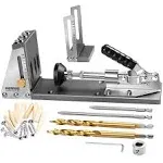 Howod Pocket Hole Jig Kit, Professional And Upgraded All-metal Pocket Screw Jig ...