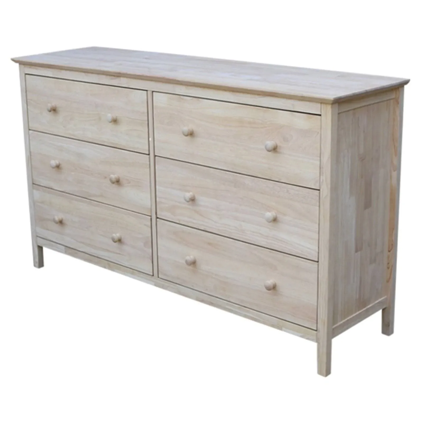 International Concepts Dresser with 6 Drawers, Unfinished