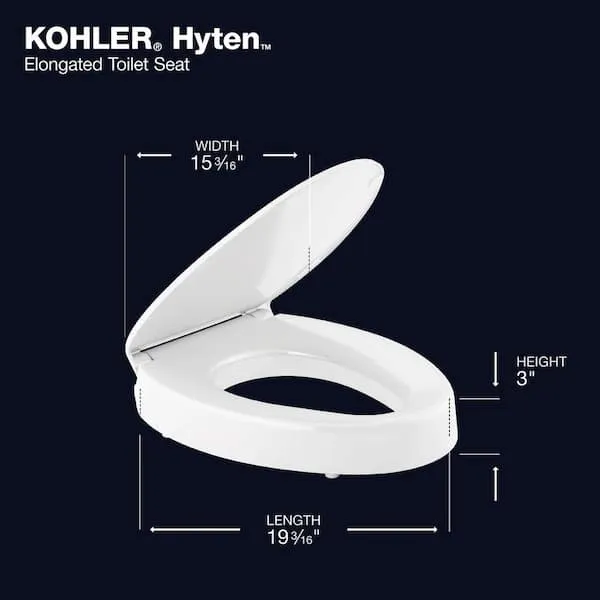 Kohler Hyten Elevated Quiet-Close Round-Front Toilet Seat