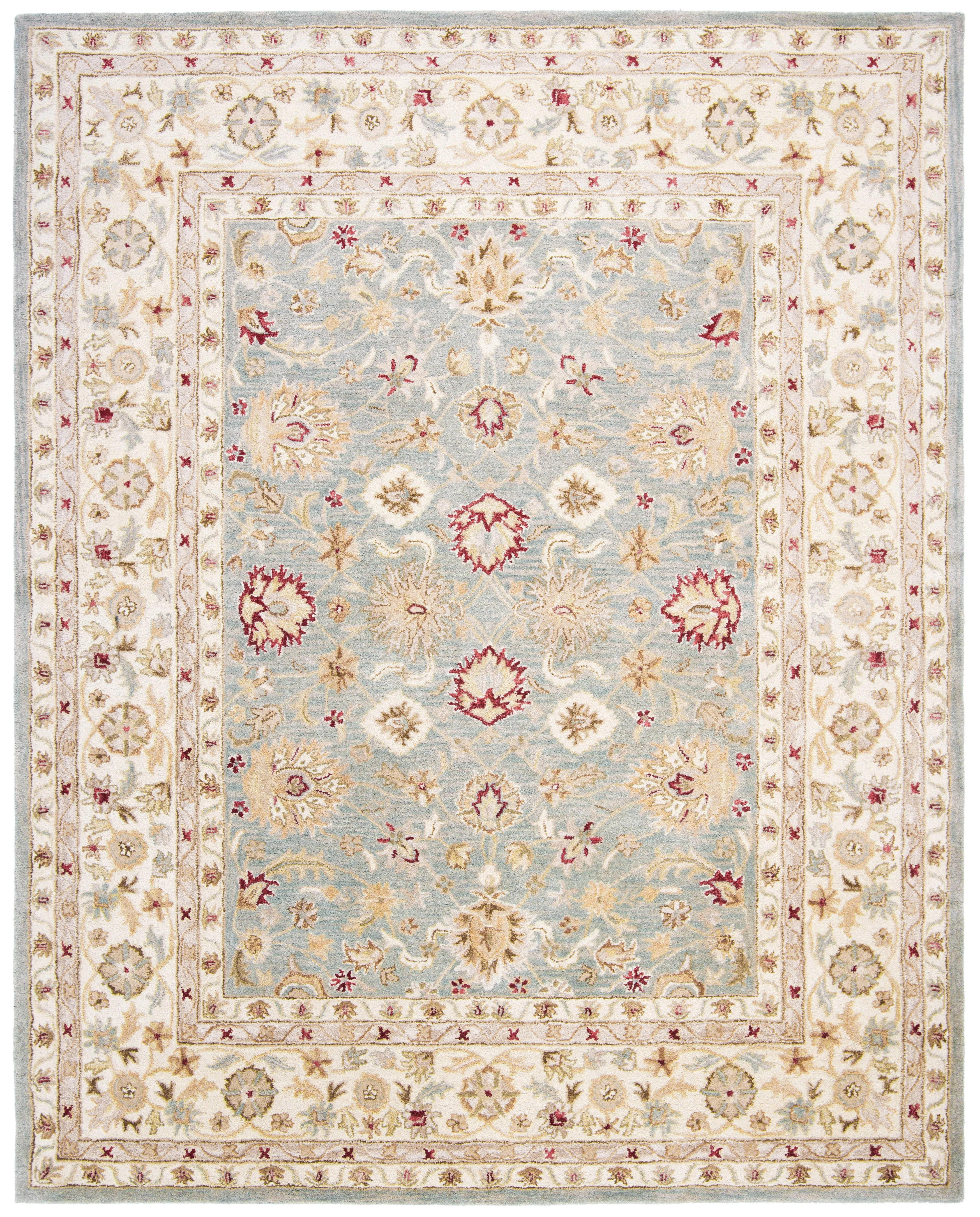 Safavieh AT822A Antiquity Area Rug, Grey Blue / Beige: 3-ft x 5-ft