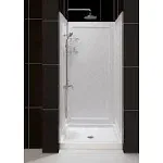 DreamLine Slimline 36" x 36" Single Threshold Shower Base and QWALL-5 Shower Backwall Kit