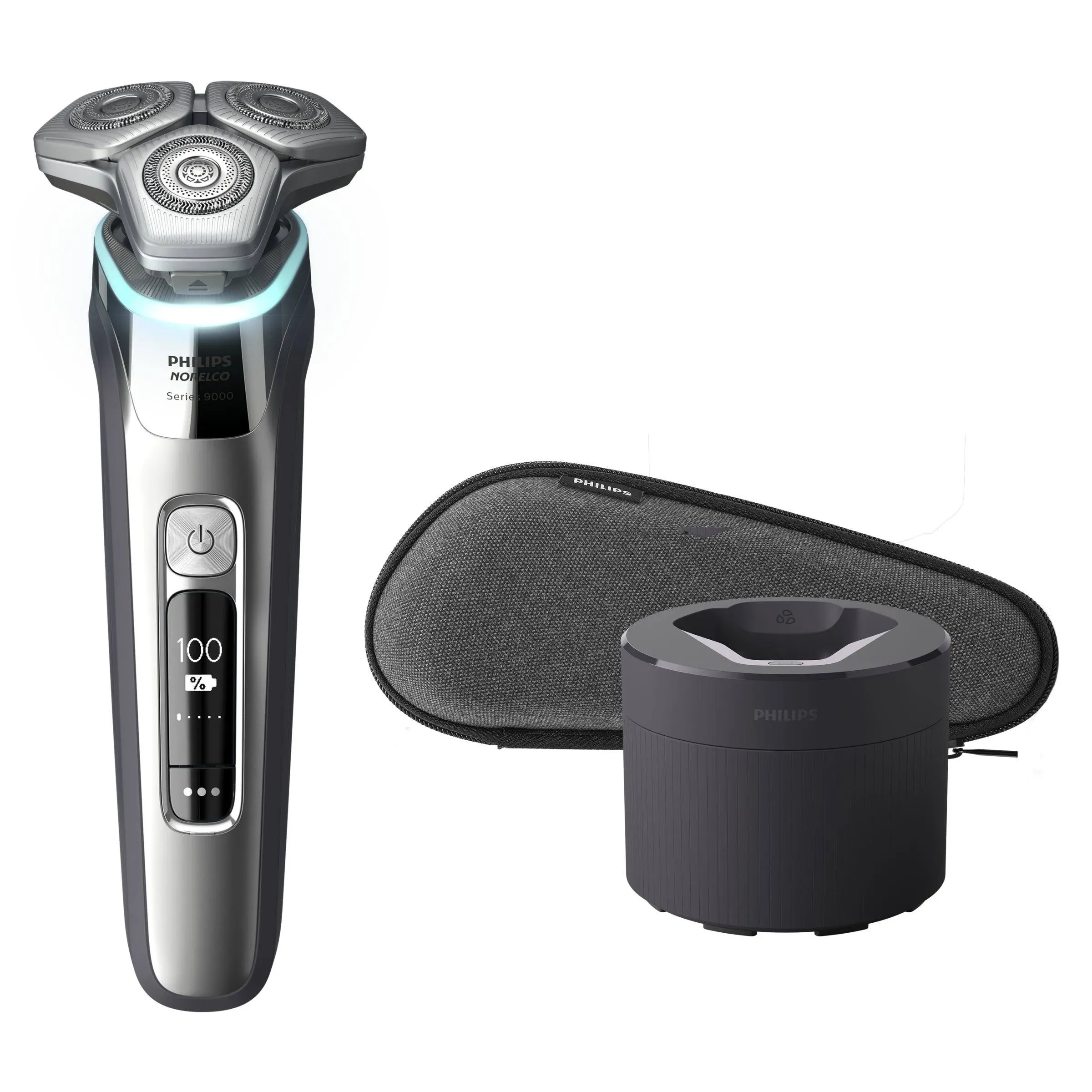 Philips Norelco 9500 Rechargeable Wet & Dry Electric Shaver with Quick Clean, Travel Case, Pop up Trimmer, S9985/84