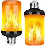 Y- Stop LED Flame Effect Fire Light Bulb - Upgraded 4 Modes Flickering Fire Halloween Decorations Lights - E26 Base Flame Bulb with Upside Down