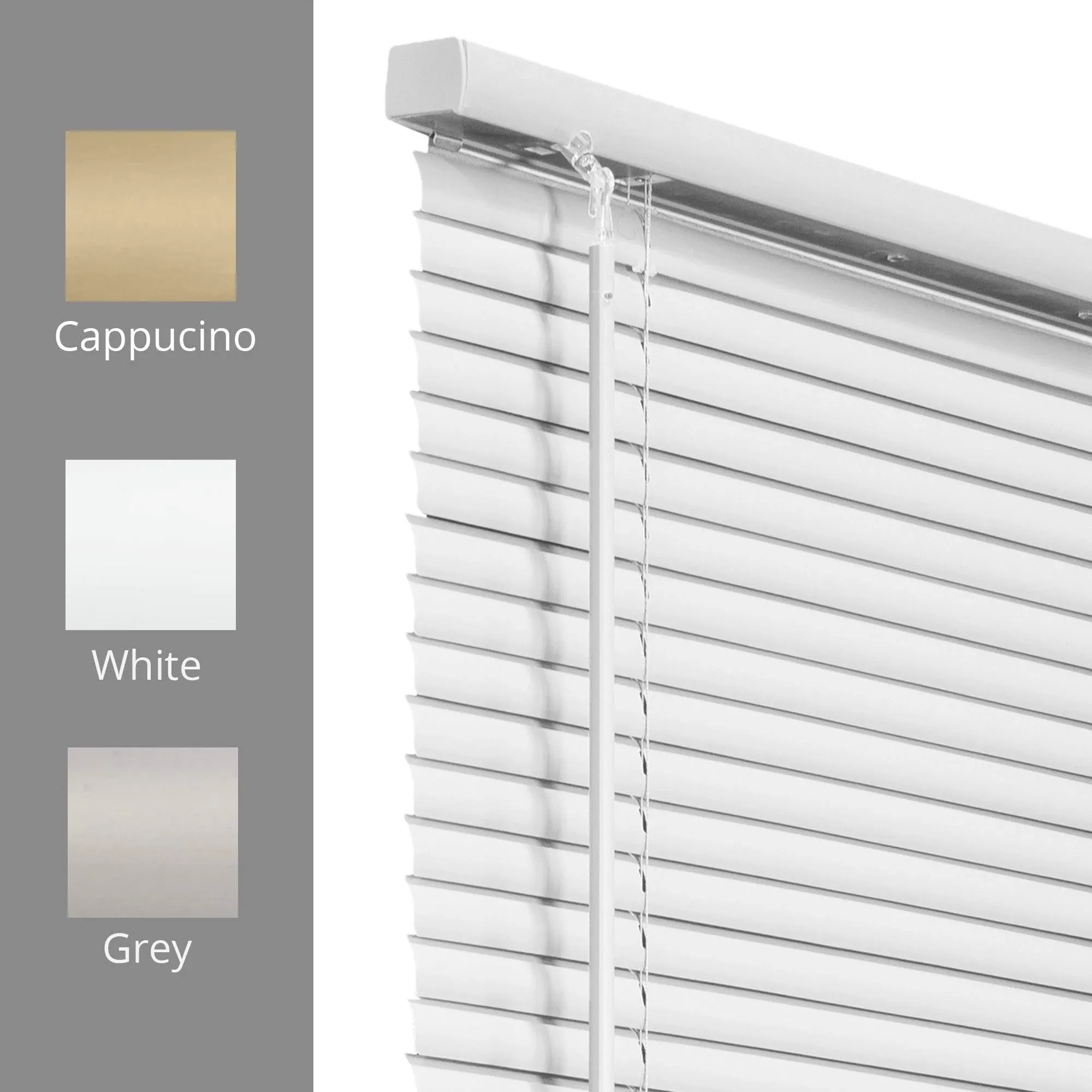 Chicology Cordless 1-Inch Vinyl Mini Blinds, 22 inch x 72 inch, White