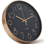 SUOHUI Silent Wall Clock 12 inch Non-Ticking Wall Clocks Battery Operated for Living Room Decor Modern Wall Clock for Home/Bedroom/Office/Classroom/