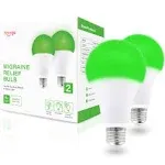 hooga Migraine Relief Green LED Light Bulb, Light Therapy Bulb, 520nm Narrow Band, 8W, E26 Base. Dimmable. Relieves Migraine Pain, Nausea, Anxiety, Insomnia. May Help Fibromyalgia Pain. (1 Pack)