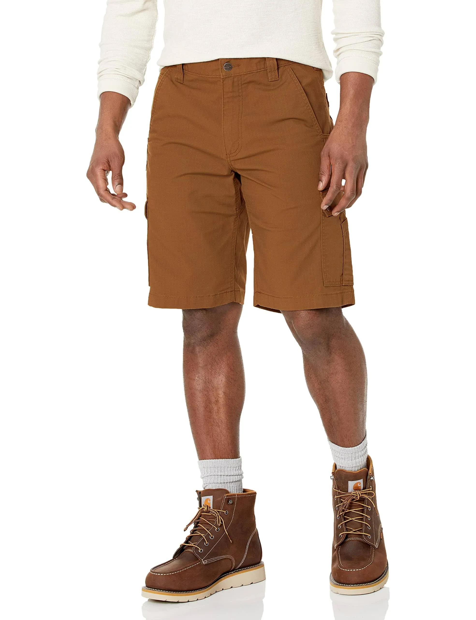 Carhartt Men's Rugged Flex Relaxed Fit Ripstop Brown Cargo Work Shorts