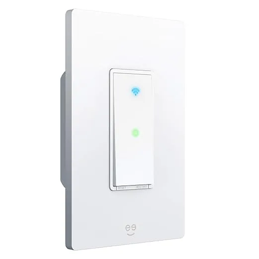 Geeni TAP Smart Light Switch, White, 1 Switch - No Hub Required - Requires Neutral Wire - Smart Light Switch Works with Amazon Alexa and Google Home Requires 2.4 GHz Wi-Fi