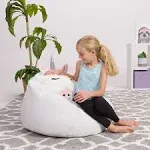 Posh Creations Bean Bag, Soft and Cozy Animal Bean Bag Chair - Child Proof Closure - White Unicorn