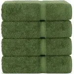 Chakir Turkish Linens Hotel & Spa Quality 100% Cotton Premium Turkish Towels Soft & Absorbent (4-Piece Bath Towels, Moss)