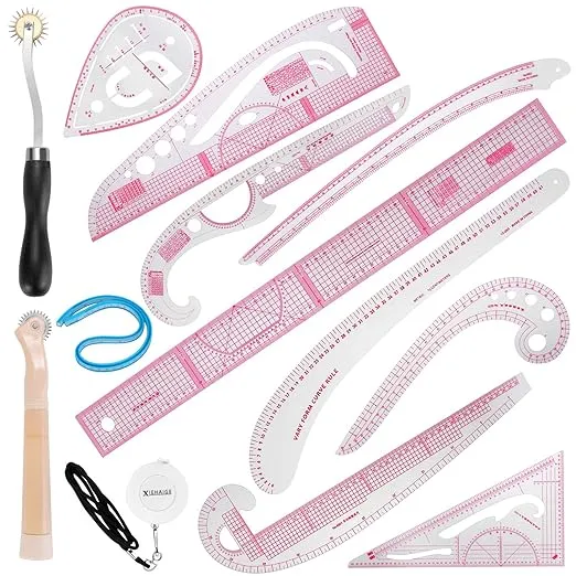 DIY Sewing Ruler Tailor Set French Curve Ruler Accessories, 13 Style Plastic Dre