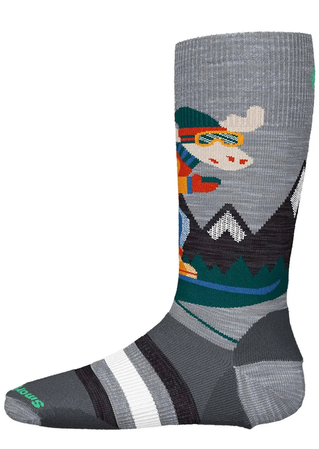 Smartwool Kids' Wintersport Full Cushion Mountain Moose Pattern Over The Calf Socks