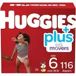 Couches Huggies Plus, taille 5 (27+ livres), 144 pièces