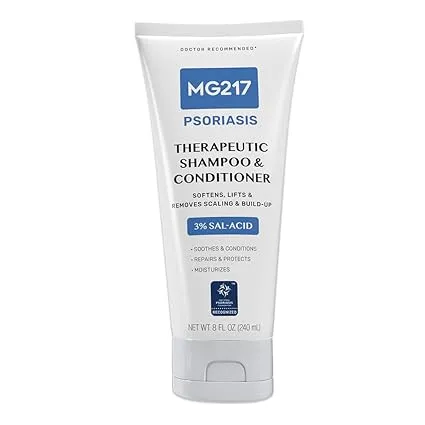 MG217 Psoriasis Shampoo and Conditioner with Salicylic Acid, Therapeutic Scalp Treatment, Softens, Lifts, Removes Scaling, Psoriasis Scalp Treatment, Salicylic Acid Shampoo and Conditioner, 8floz Tube