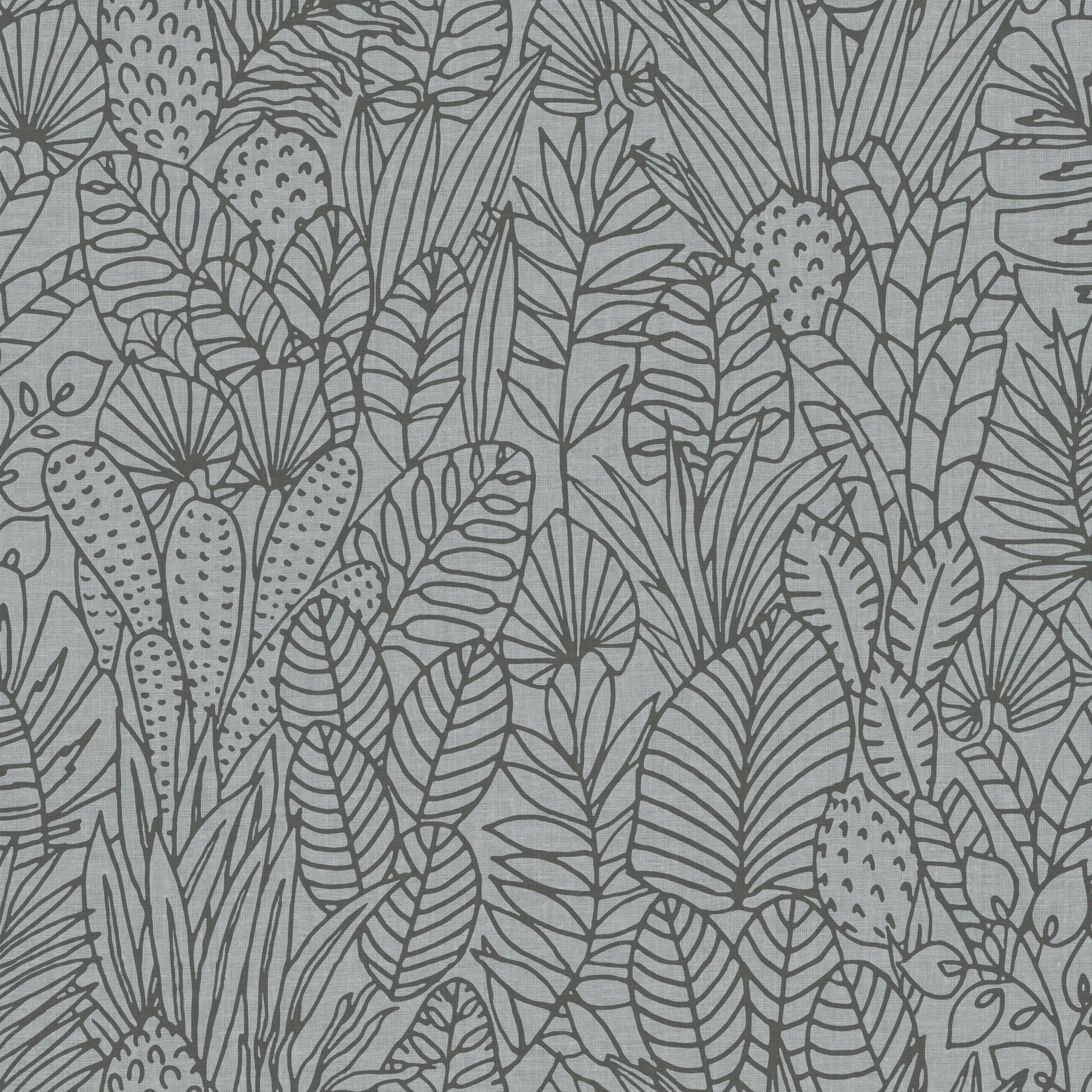 RoomMates RMK12046WP Blue and Navy Tropical Leaves Sketch Peel and Stick Wallpaper