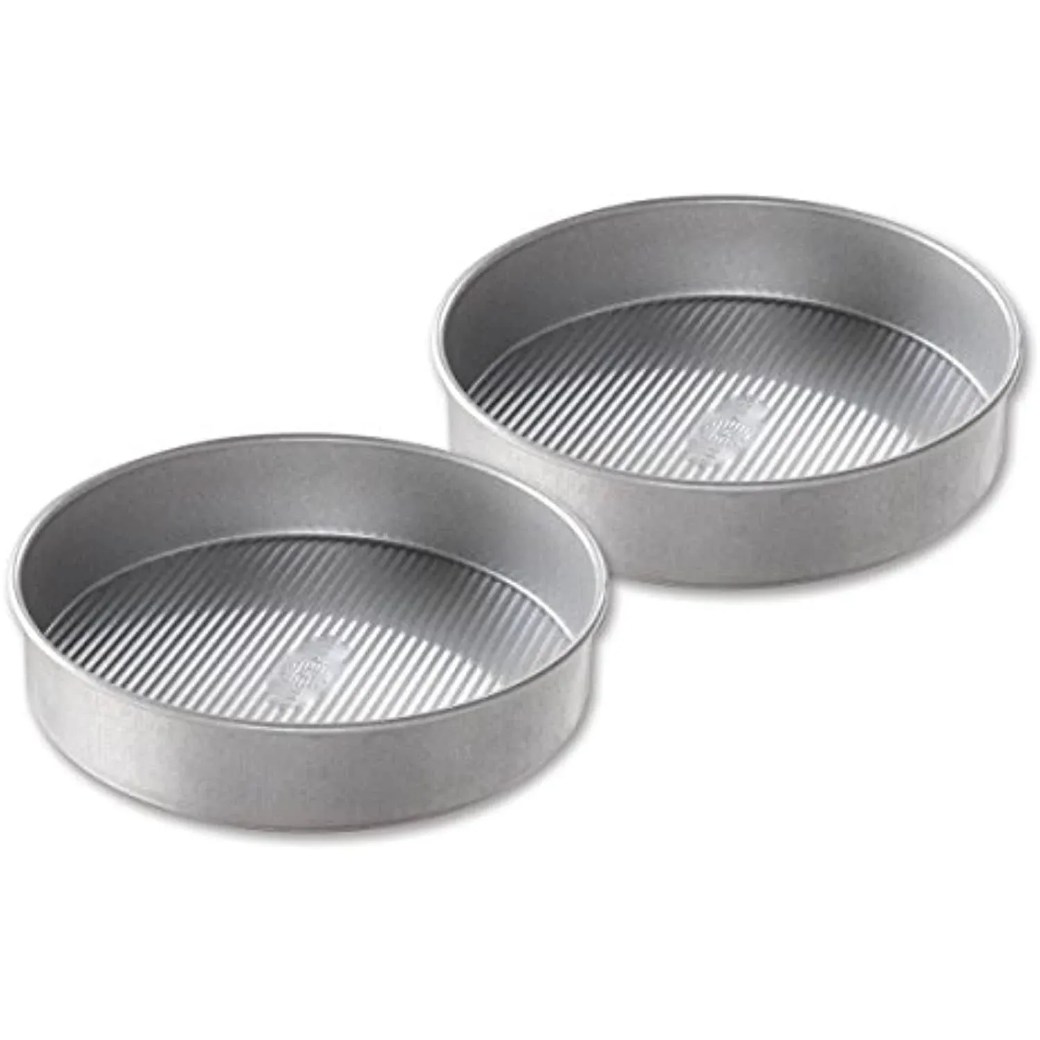 2Pk Bakeware Round Cake Pan, 9 in, Nonstick Coating, Aluminized, Round Cake pan