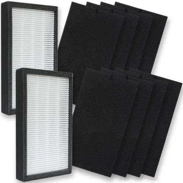 PUREBURG FLT4100 Replacement Filter Set Compatible with GermGuardian AC4100 AC4100CA AC4150BL AC4150PCA AC4150PC AC4175W Air Purifiers Filter E,2-Pack H13 HEPA