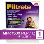 Filtrete Pleated Air Filter, Ultra Allergen Reduction Electrostatic, 16" x 25" x 1"