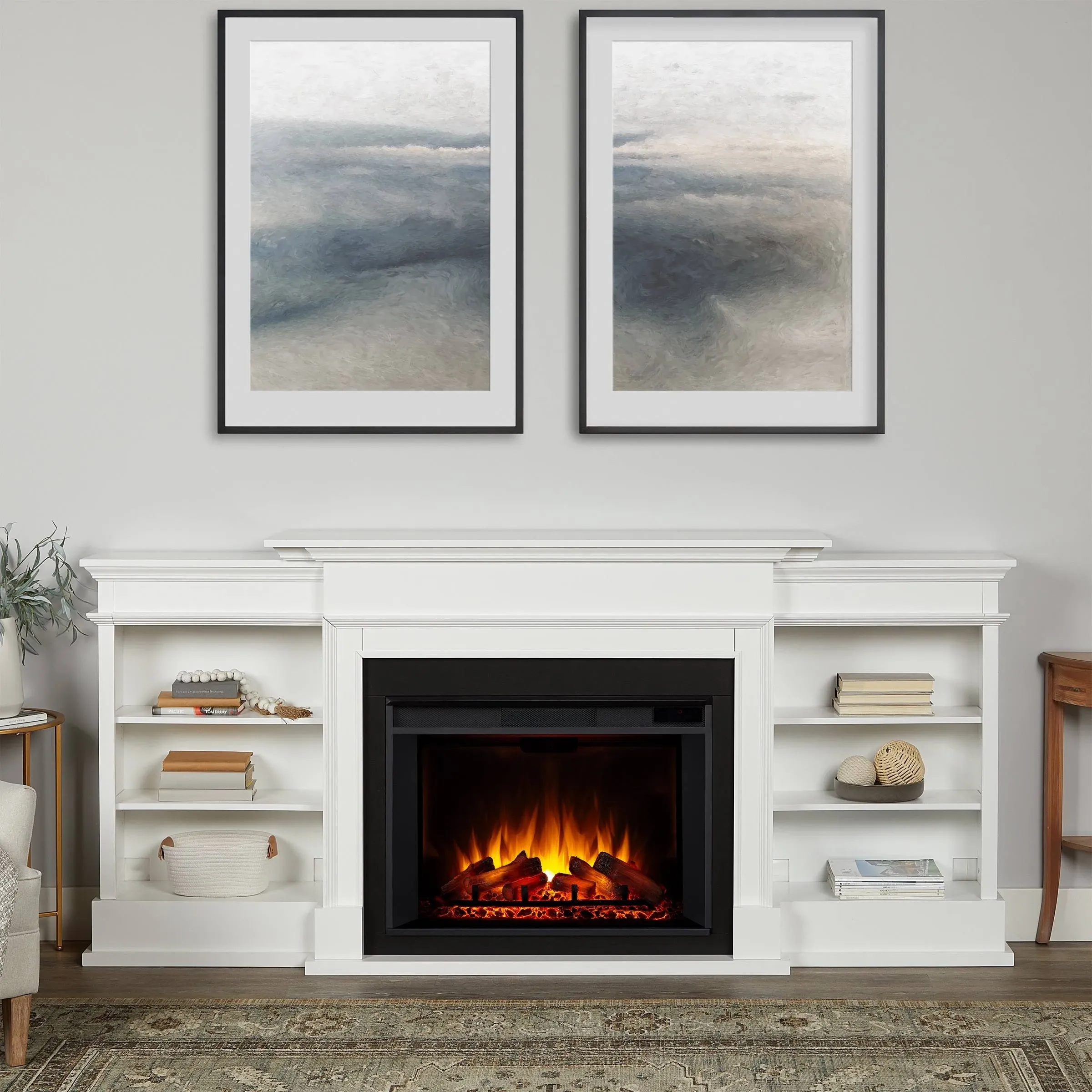 Real Flame Ashton Grand Electric Fireplace White