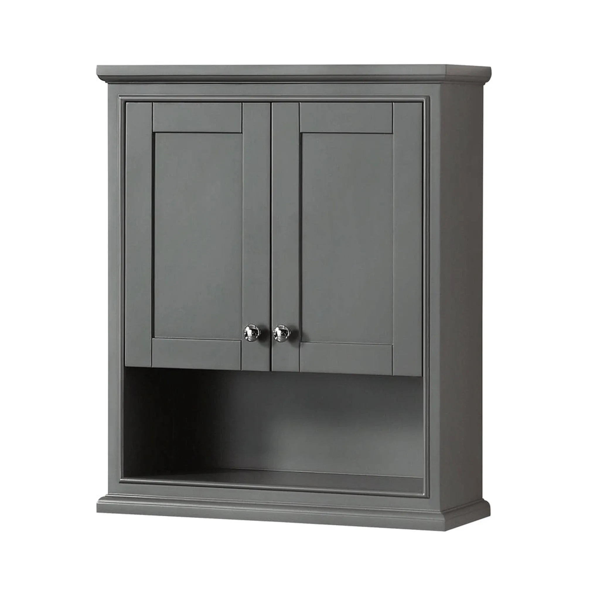 Wyndham Collection Deborah Bathroom Accessory Wall-Mounted Storage Cabinet, Dark Gray