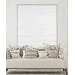 Arlo Blinds Thermal Room Darkening Fabric Roman Shades, Color: White, Size: 35" W X 60" H, Cordless Lift Window Blinds