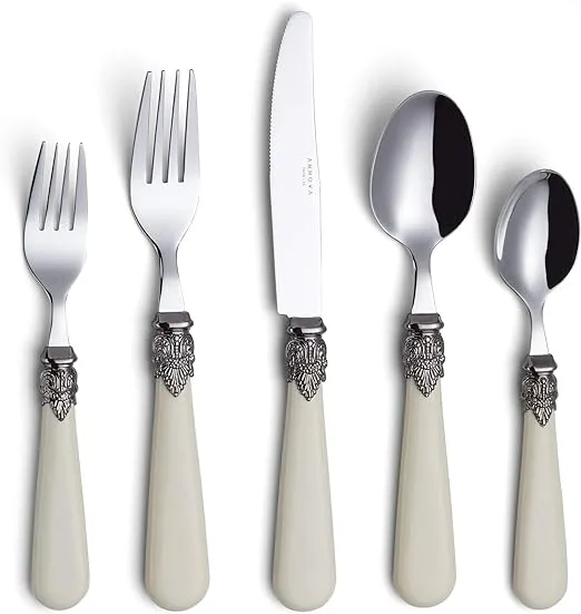 Annova 20 Pieces Set Stainless Steel Vintage Flatware/Cutlery Set