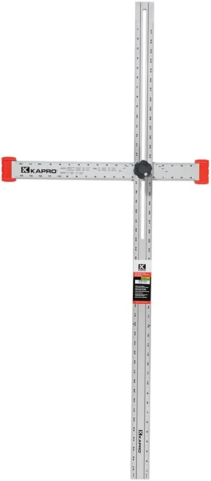 Kapro - 317 Adjustable Drywall T-Square Tool - Aluminum - for Layout and Marking - Features Sliding Head and Dual Directional Printed Scale - 48 Inch