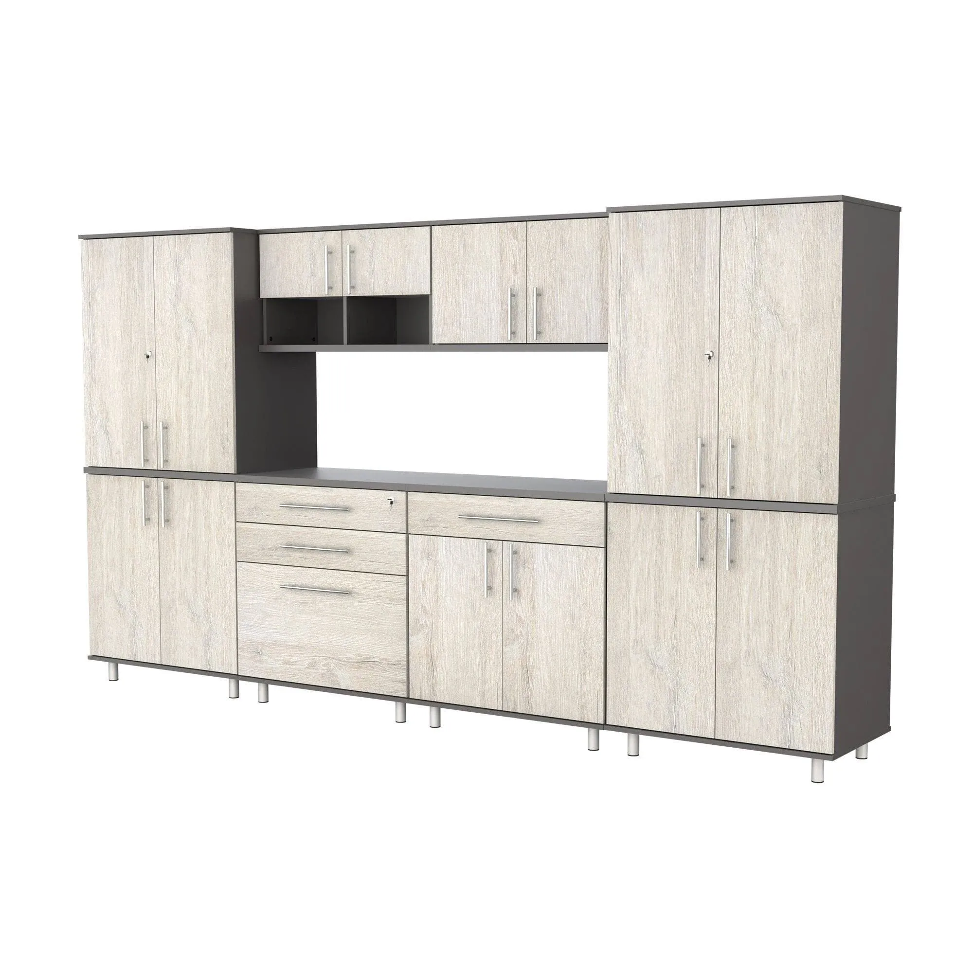 Inval Kratos 6-Pc Garage Cabinet Set in Chantilly/Dark Gray