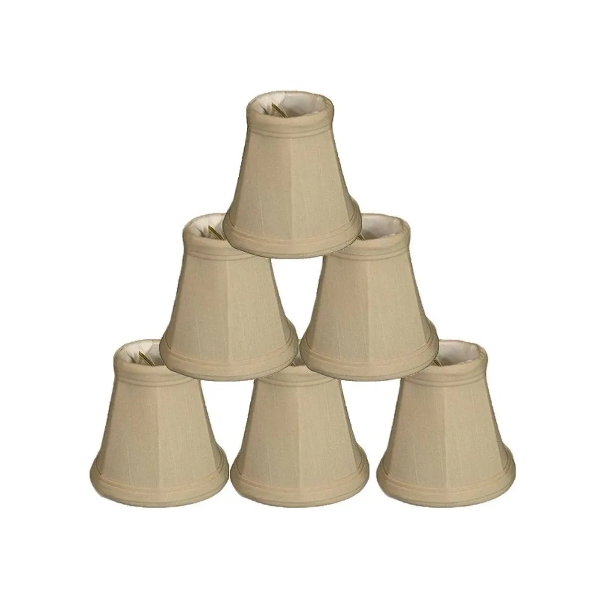 RoyalDesigns 3.5 Silk Bell Candelabra Shade (Set of 6); White