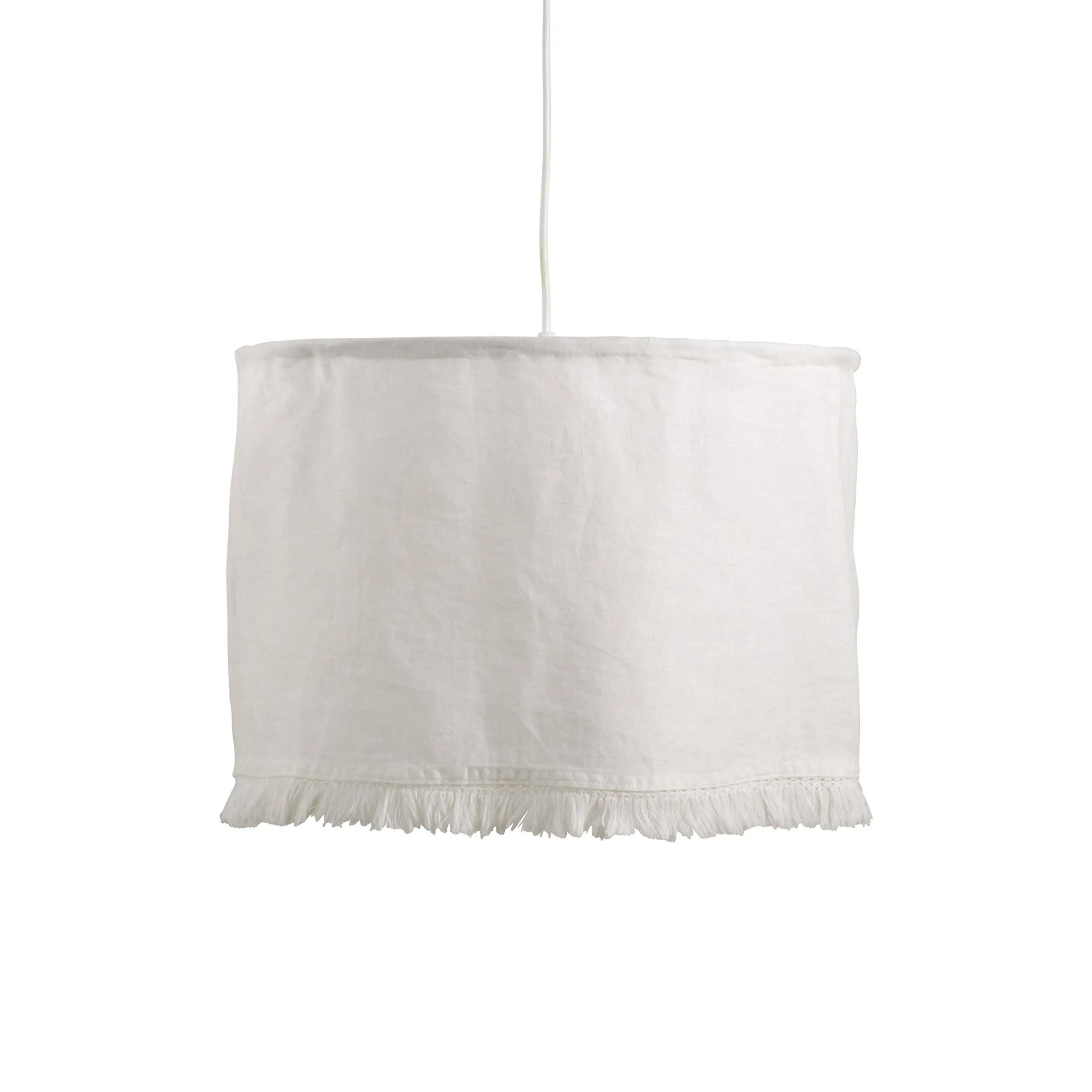 Saro Lifestyle LS1688.I1218 12 x 18 in. Ivory Stonewashed Fringe Lamp Shade