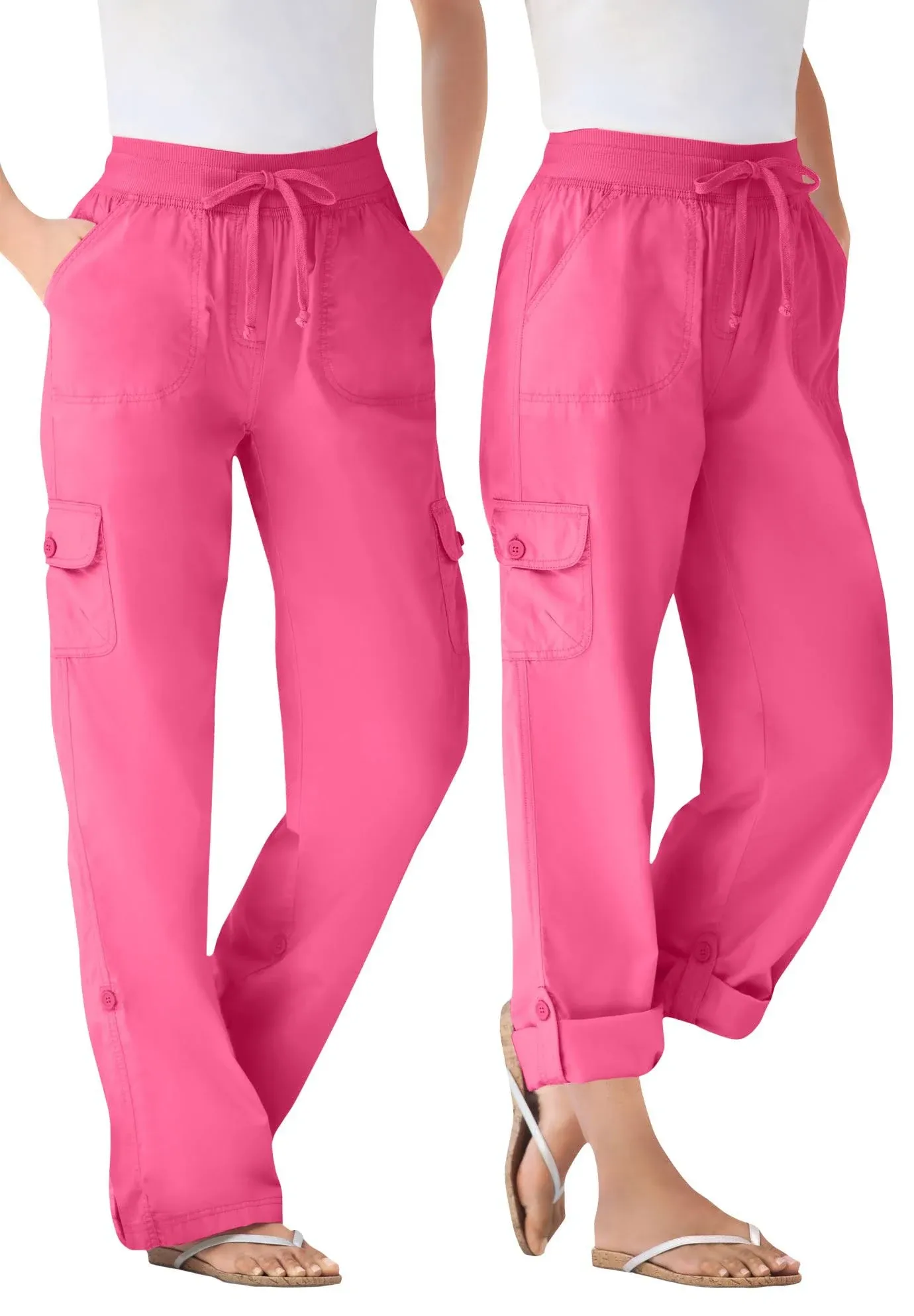 Plus Size Women's Convertible Length Cargo Pant by Woman Within in Peony Petal (Size 14 WP)