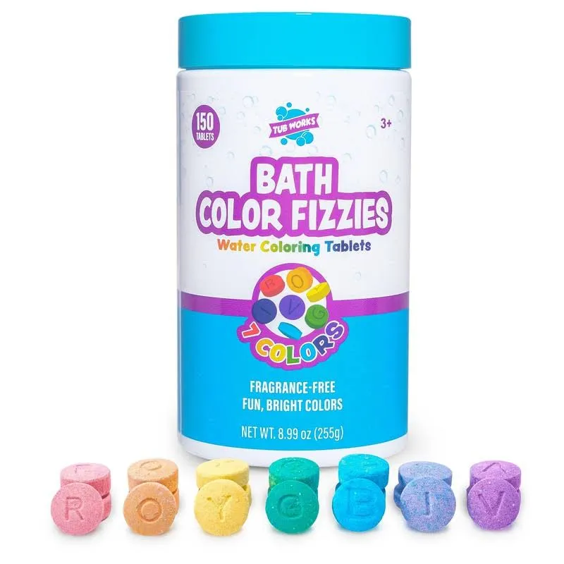 Tub Works™ Bath Color Fizzies, 150 Count | Nontoxic &amp; Fragrance-Free | Fizzy, Ba