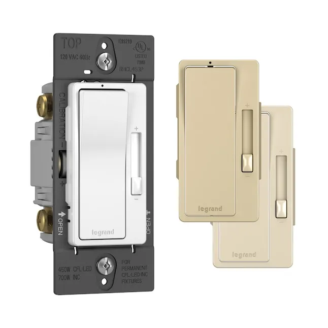 Legrand - Pass & Seymour Radiant Dimmer Switch, Single Pole Dimmer Switch to Use as Dimmer Switches for LED Lights, Dark Bronze Rocker Dimmer Light Switch, RHCL453PDBCCV4, 1 Count