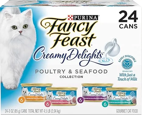 Fancy Feast Creamy Delights Adult Wet Cat Food Variety Pack - (24) 3 oz. Cans