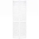 Kimberly Bay Louvered Pine Wood Painted Plantation Bi-Fold Door, 1 in. x 32 in. x 80 in.