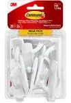 Command General Purpose Hooks, 3lb Capacity, Plastic, White, 20 Hooks, 24 Strips/Pack