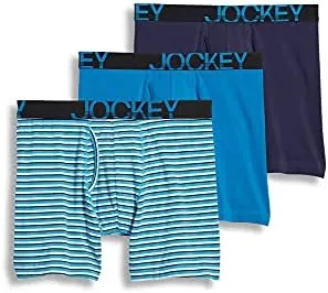 Jockey Men's ActiveStretch 7" Long Leg Boxer Briefs (3 Pack)