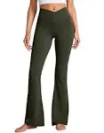 CRZ Yoga V Cross Waist Flare Leggings 31” / Olive Green / XXS