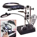 Magnifying Glass Station - AORAEM Helping Hand 2.5X Cast Iron Base 360-Degree