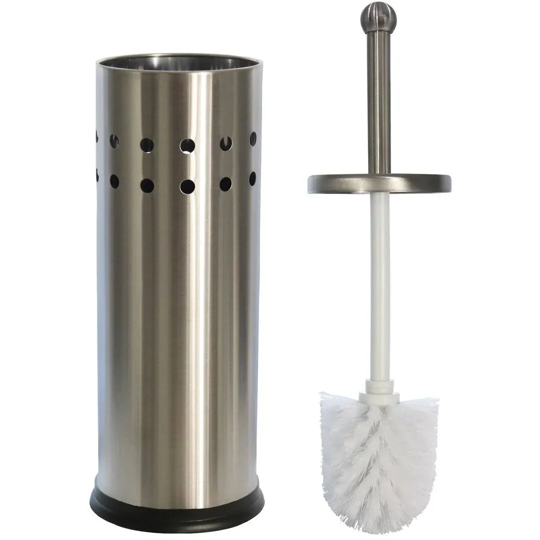 Toilet Brush with Stainless Steel Holder, Toilet Bowl Cleaner Brush and Holde...